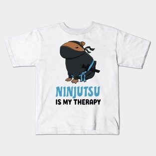 Ninjutsu is my therapy Capybara Kids T-Shirt